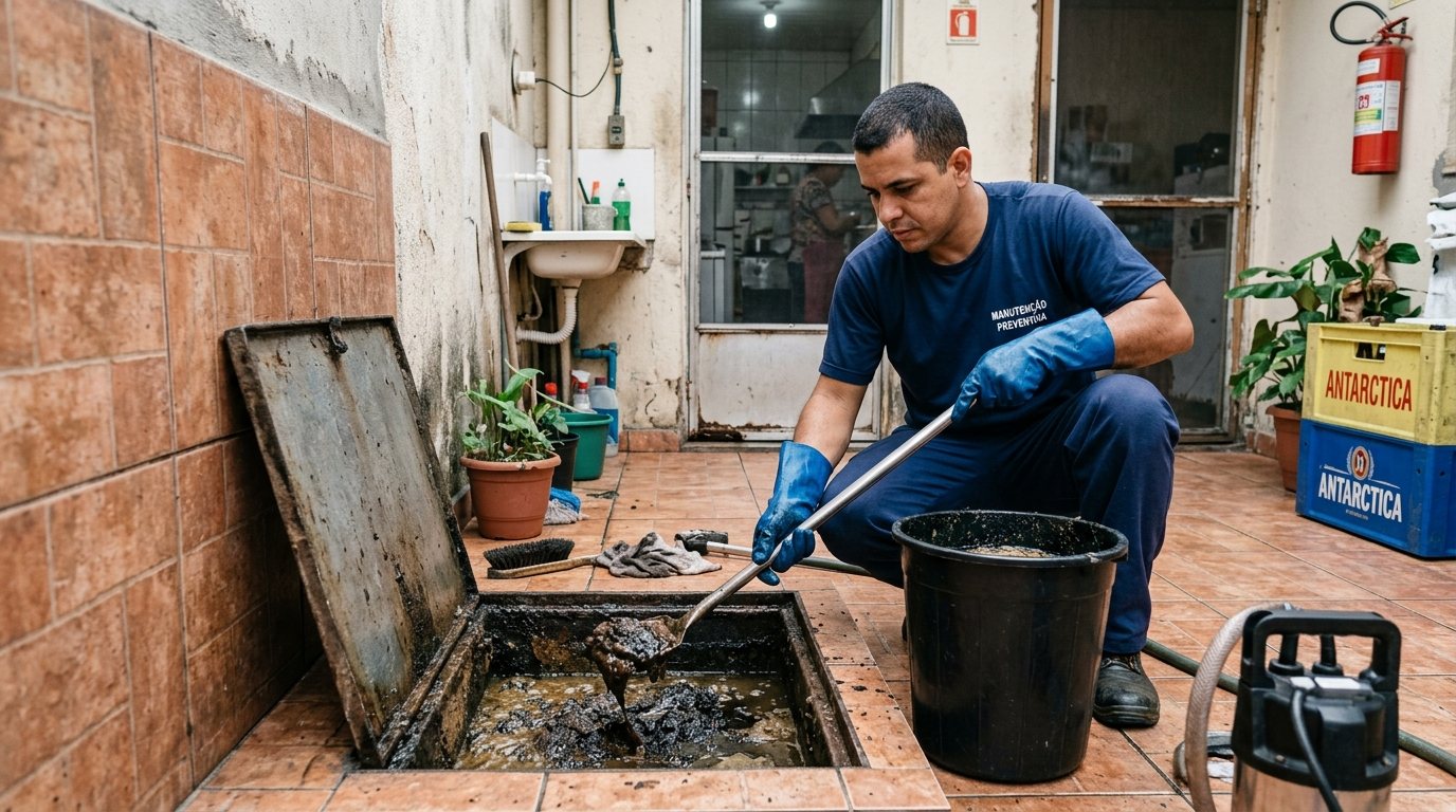 Limpeza de Caixa de Gordura com Equipe em Guarulhos‑SP