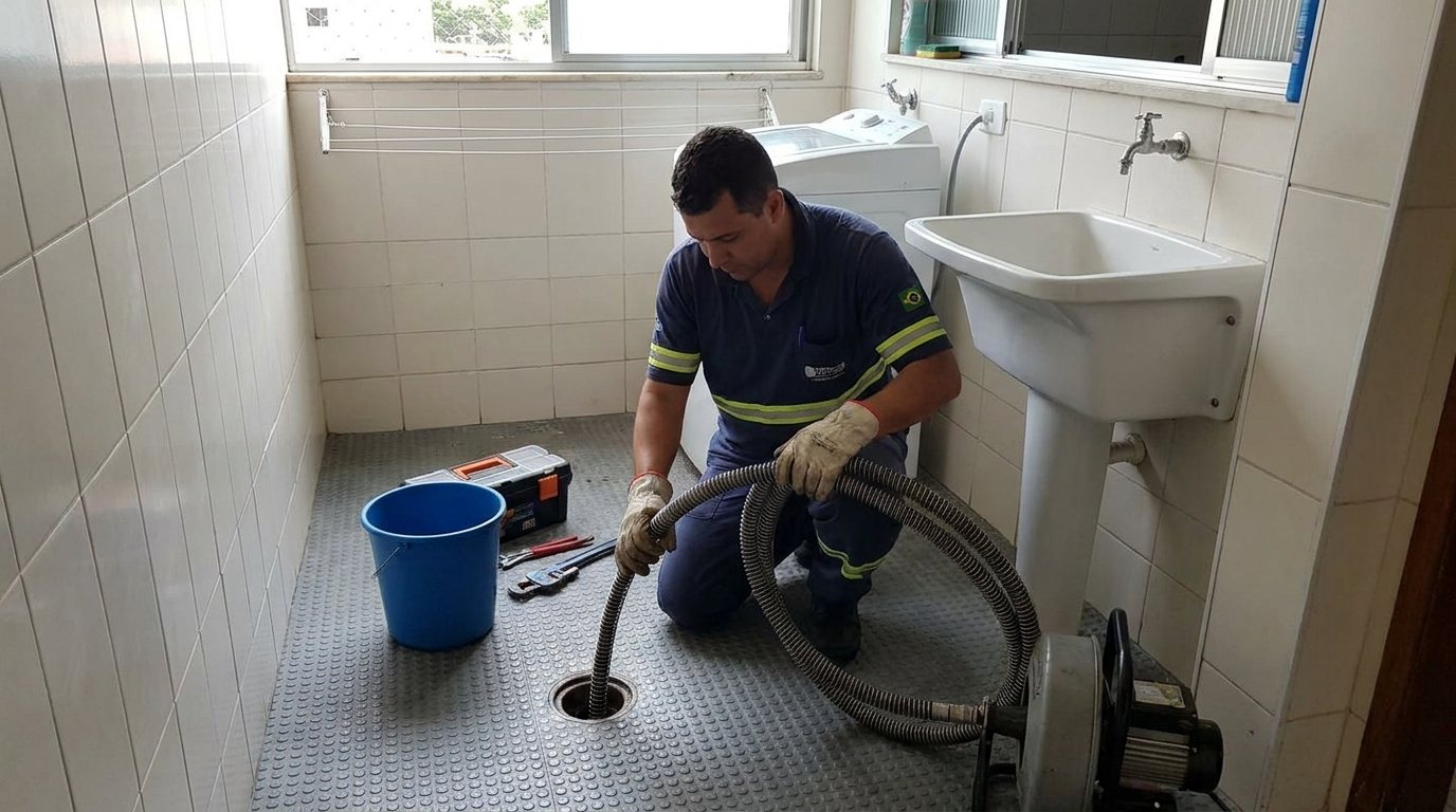 Ponto de Esgoto na Lavanderia em Guarulhos‑SP